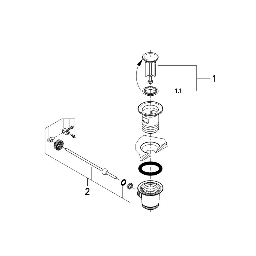 GROHE 28910000 - Garniture de vidage 1 14” en chrome brillant