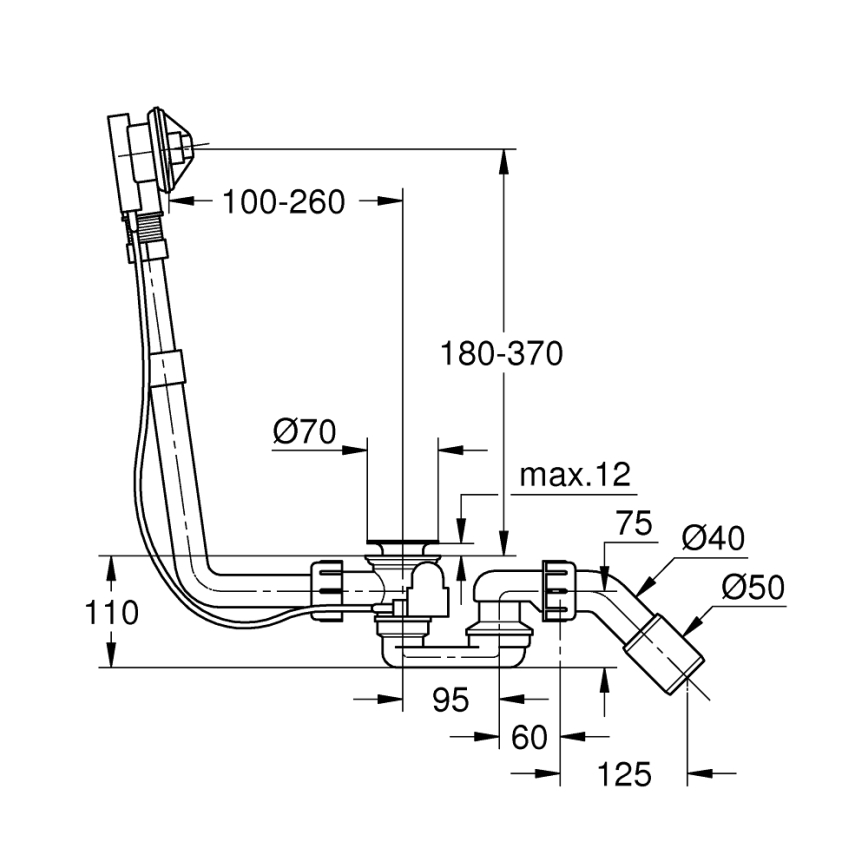 GROHE 28939000 - Set di scarico e troppopieno per vasca TALENTO