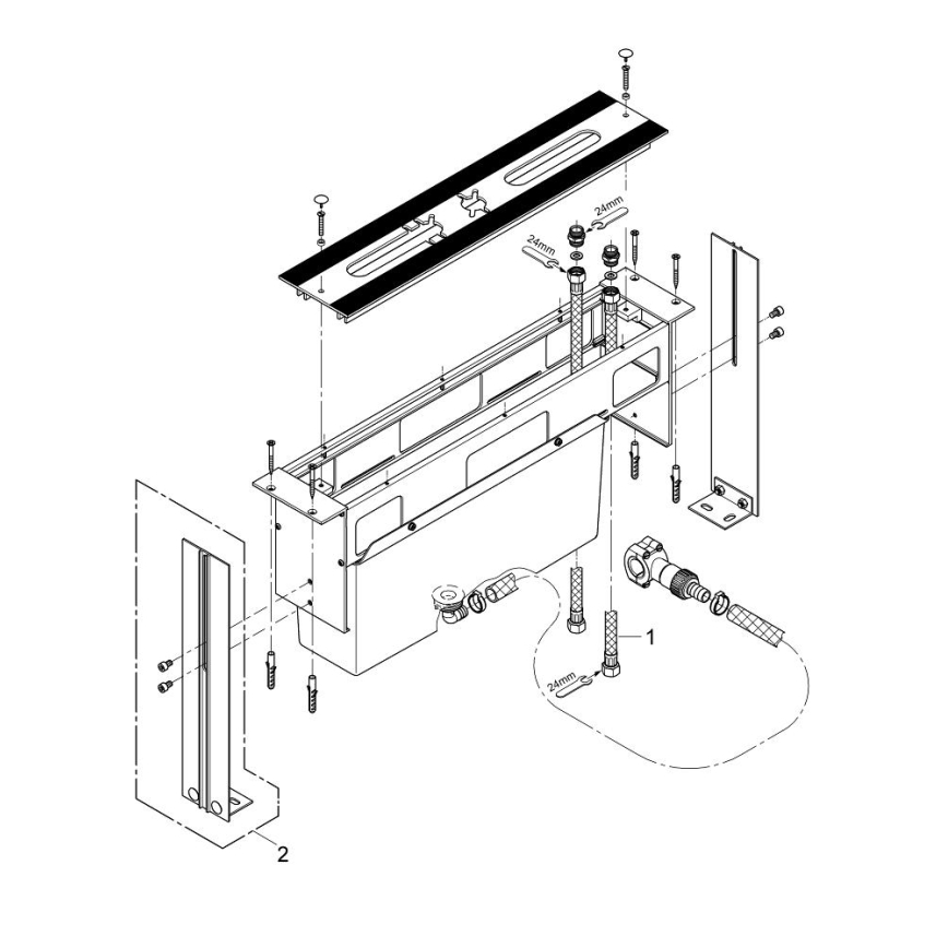 GROHE 29037000 - Corps de montage pour mitigeur de baignoire 45 mm, chrome brillant