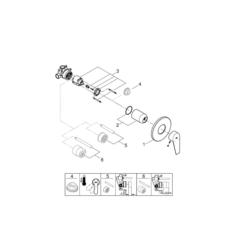 GROHE 29040001 - Mitigeur de douche BAUEDGE chrome poli