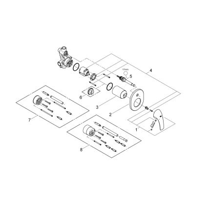 GROHE 29043000 - Mitigeur de baignoire EUROCUBE chromé brillant