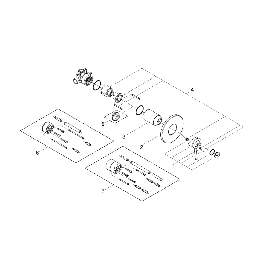 GROHE 29048000 - Miscelatore doccia per installazione ad incasso BAUCLASSIC cromo lucido