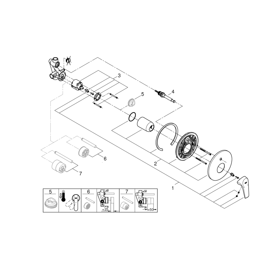 GROHE 29117000 - Miscelatore per vasca LINEARE, cromo lucido