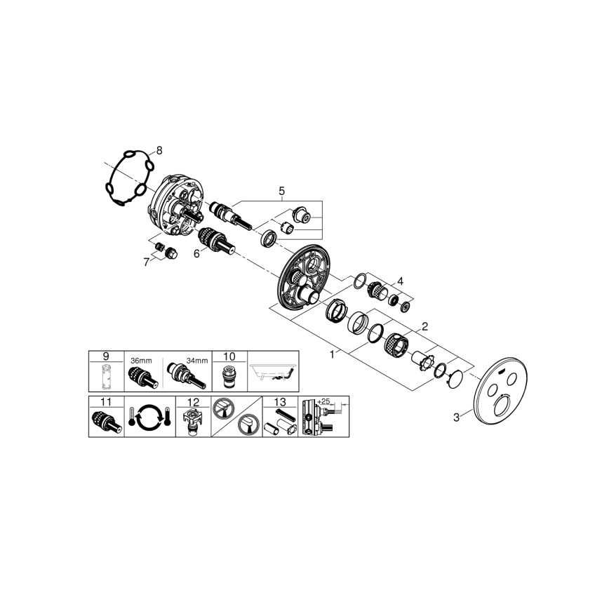 GROHE 29119000 - Thermostat GROHTHERM SMARTCONTROL Chrome poli