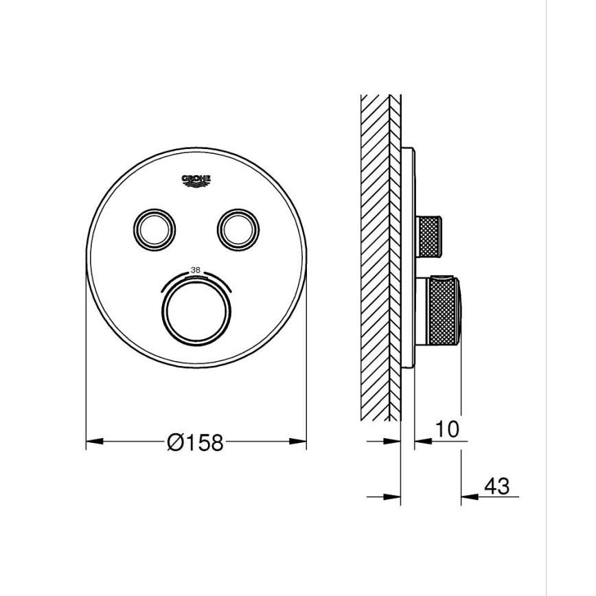 GROHE 29119AL0 - Thermostat GROHTHERM SMARTCONTROL Graphit