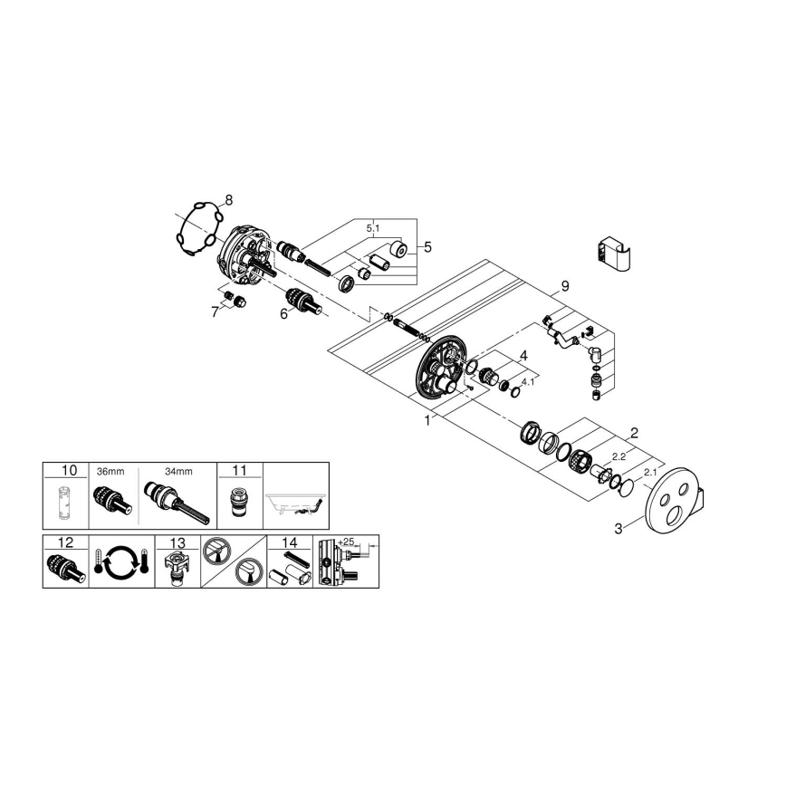 GROHE 29120000 - Thermostatische Unterputz-Duscharmatur GROHTHERM SMARTCONTROL + Halterung, Chrom