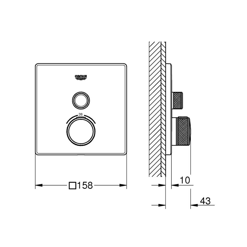 GROHE 29123000 - Mitigeur thermostatique de douche GROHTHERM SMARTCONTROL chromé