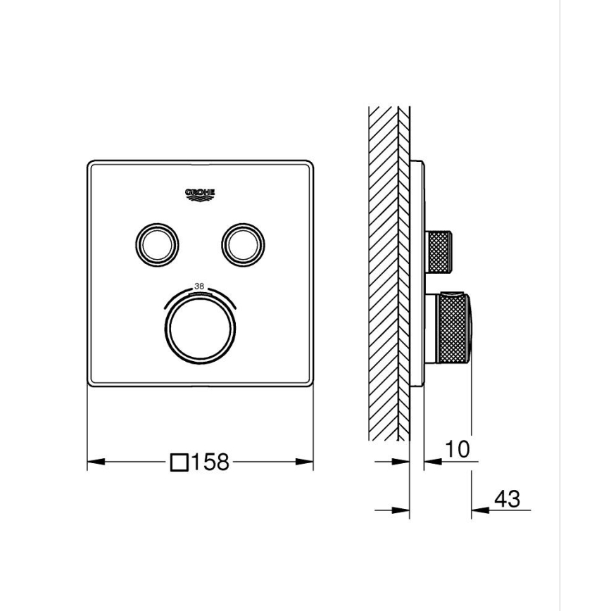 GROHE 29124A00 - Mitigeur thermostatique GROHTHERM SMARTCONTROL graphite
