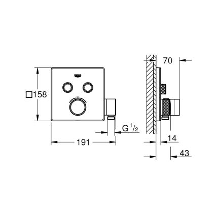 GROHE 29125000 - Miscelatore termostatico per vasca GROHTHERM SMARTCONTROL cromato