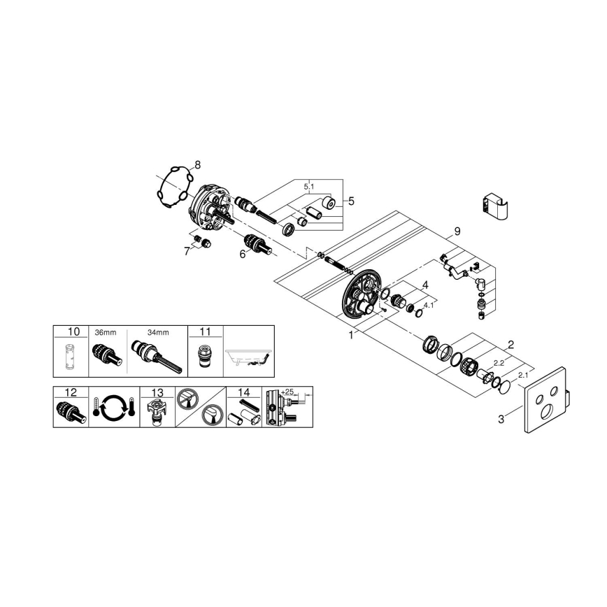 GROHE 29125000 - Thermostatische Wannenarmatur GROHTHERM SMARTCONTROL Chrom