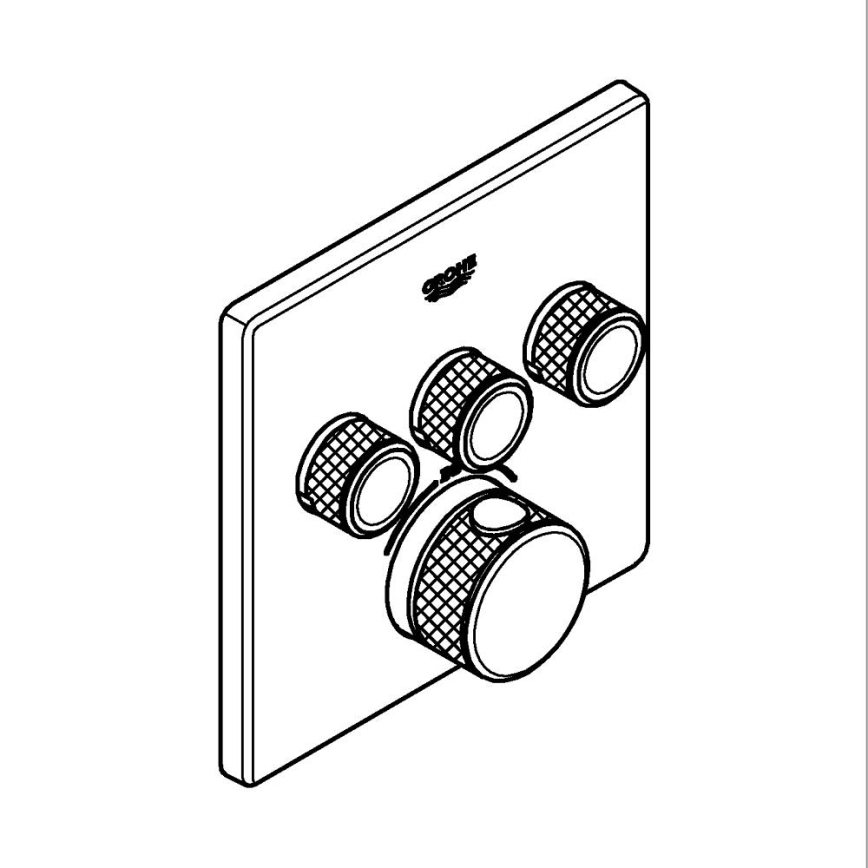 GROHE 29126AL0 - Thermostat GROHTHERM SMARTCONTROL 158 × 158 mm, finition graphite