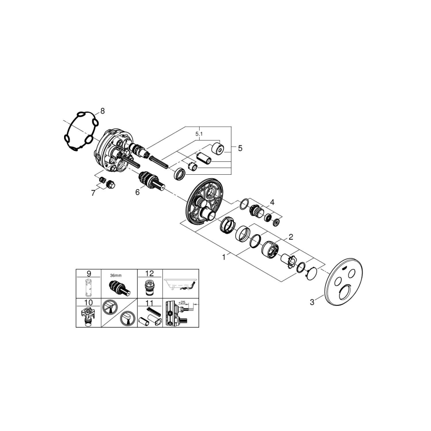 GROHE 29145000 - Rosetta per miscelatore da incasso SMARTCONTROL cromo lucido