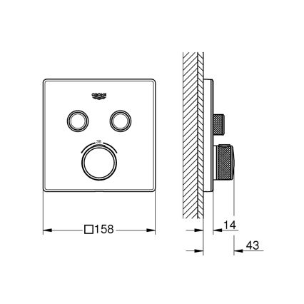 GROHE 29156LS0 - Thermostat für Unterputzmontage GROHTHERM SMARTCONTROL weiß
