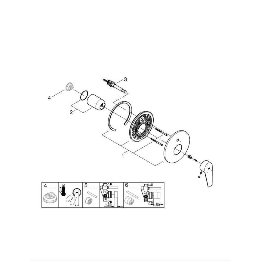 GROHE 29190001 - Mitigeur de baignoire BAUEDGE DN 15, chrome brillant