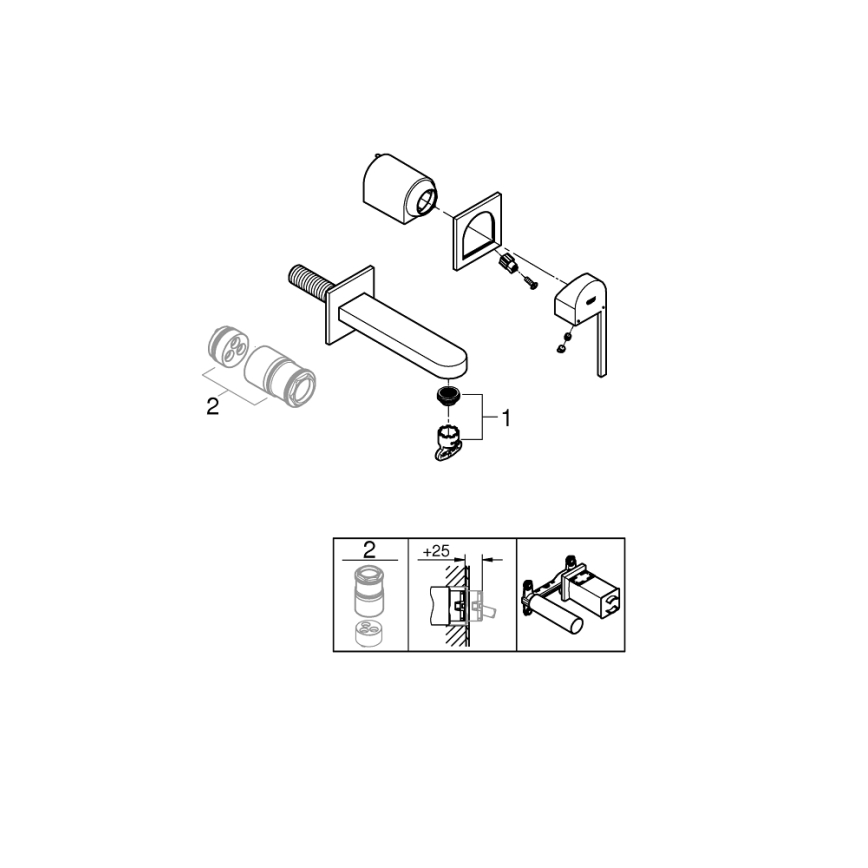 GROHE 29306003 - Mitigeur pour lavabo PLUS 203 mm chrome brillant
