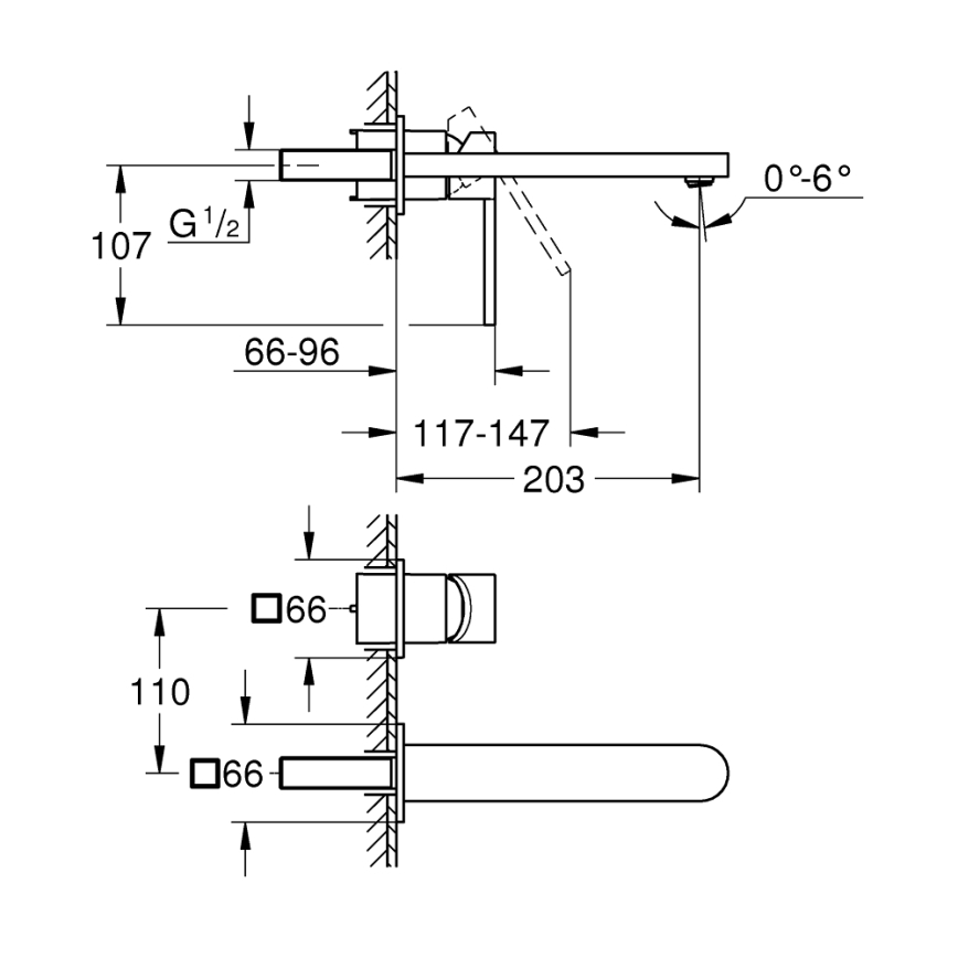 GROHE 29306003 - Waschtischarmatur PLUS 203 mm, glänzender Chrom