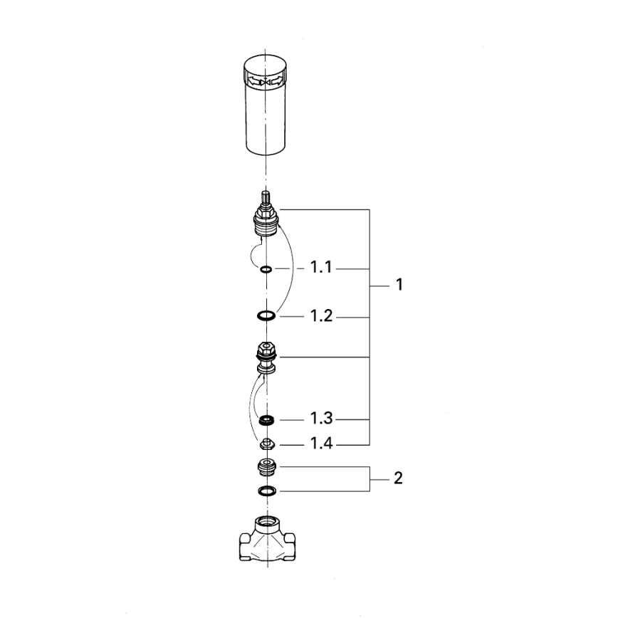 GROHE 29800000 - Pièce inférieure pour corps encastré de vanne DN 15 en laiton