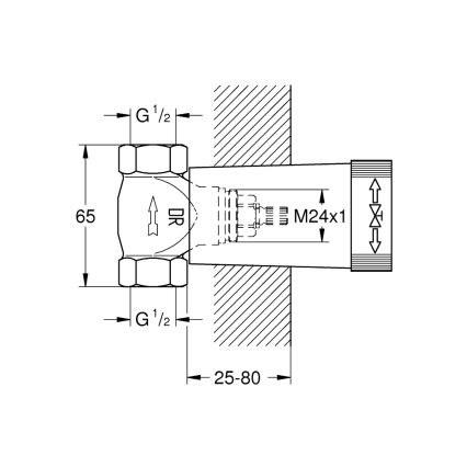 GROHE 29800000 - Unterteil für Unterputzventil DN 15, Messing