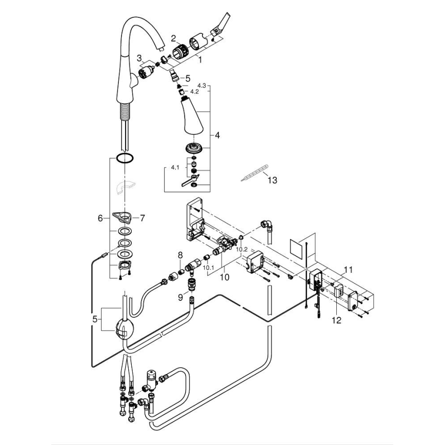 GROHE 30219002 - Elektronische Spültischarmatur ZEDRA TOUCH, Hochglanzchrom