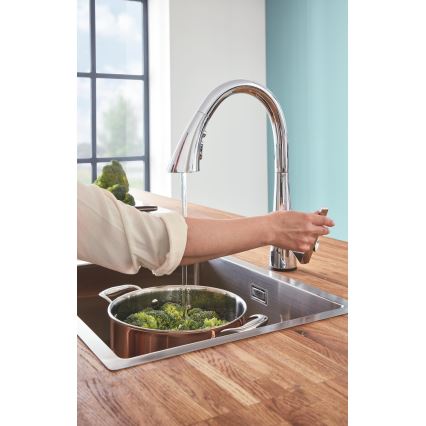 GROHE 30219002 - Elektronische Spültischarmatur ZEDRA TOUCH, Hochglanzchrom