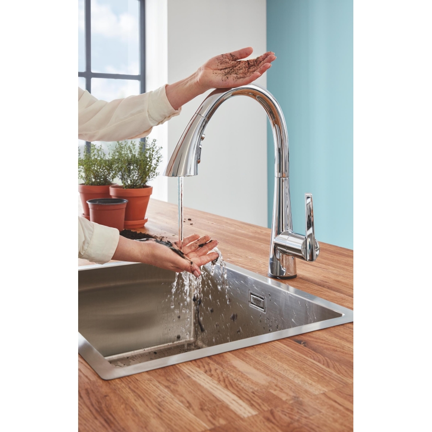 GROHE 30219002 - Miscelatore elettronico per lavello ZEDRA TOUCH, cromo lucido
