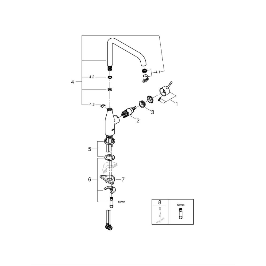 GROHE 30269DC0 - Miscelatore per lavello ESSENCE 300 mm in acciaio inox