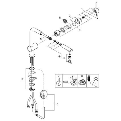 GROHE 30274DC0 - Miscelatore per lavello A in acciaio inossidabile