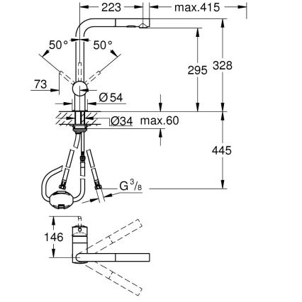 GROHE 30274DC0 - Miscelatore per lavello A in acciaio inossidabile