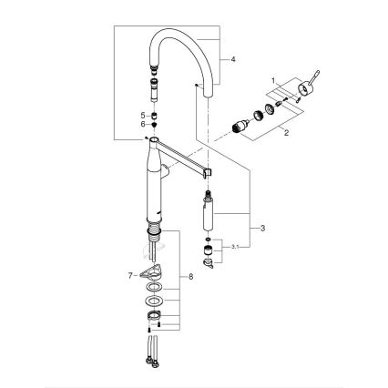 GROHE 30294A00 - Miscelatore per lavello ESSENCE, finitura grafite