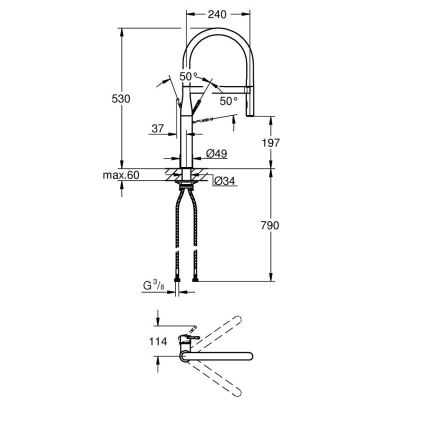 GROHE 30294A00 - Miscelatore per lavello ESSENCE, finitura grafite