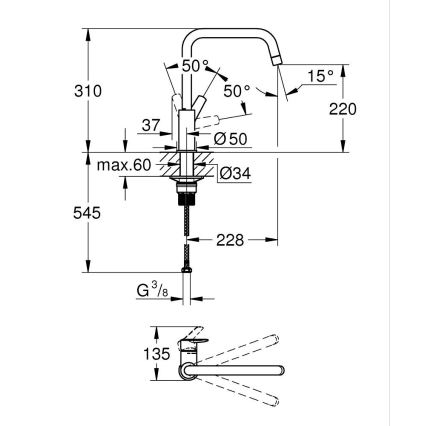 GROHE 30470DC0 - Mitigeur d'évier START 310 mm en inox