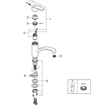 GROHE 305302432 - Mitigeur pour évier START 184 mm noir