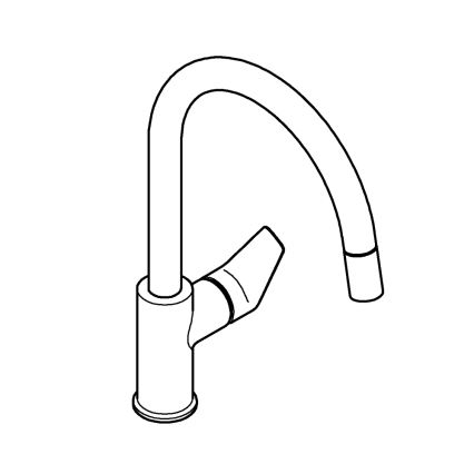 GROHE 30551000 - Mitigeur pour évier START EDGE 357 mm chrome brillant