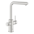 GROHE 30590DC0 - Miscelatore per lavello con doccetta estraibile BLUE PURE in acciaio inox