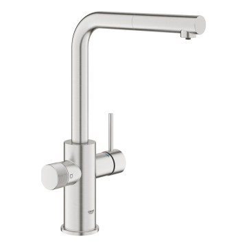 GROHE 30590DC0 - Spültischarmatur mit ausziehbarer Brause BLUE PURE, Edelstahl