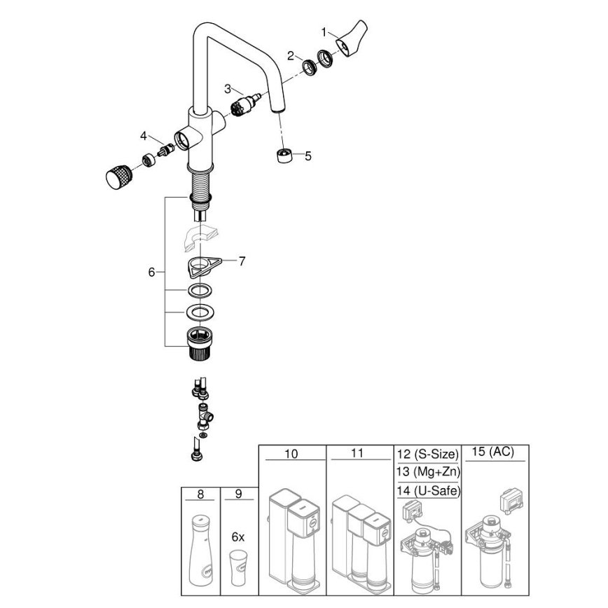 GROHE 30595000 - Mitigeur d'évier BLUE PURE Start 366 mm chrome brillant