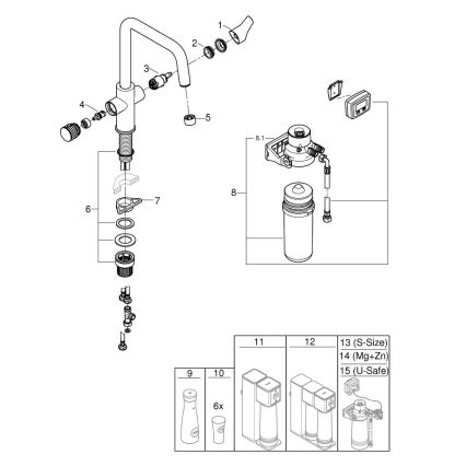 GROHE 30596000 - Miscelatore per lavello BLUE PURE con funzione di filtrazione, cromo lucido