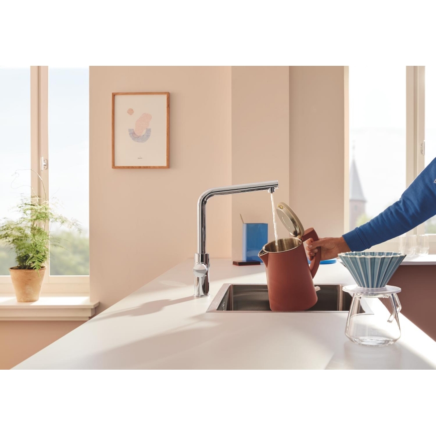 GROHE 30600000 - Miscelatore per lavello BLUE PURE, beccuccio a L, finitura cromata lucida