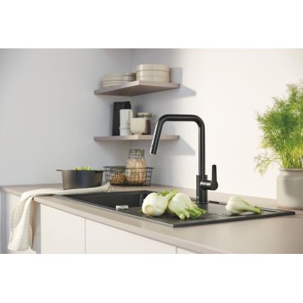 GROHE 306312430 - Mitigeur d'évier QUICKFIX START 362 mm noir