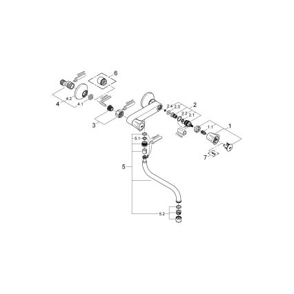 GROHE 31187001 - Miscelatore da parete per lavello COSTA L 200 mm, cromo lucido