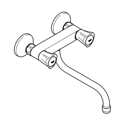 GROHE 31187001 - Miscelatore da parete per lavello COSTA L 200 mm, cromo lucido