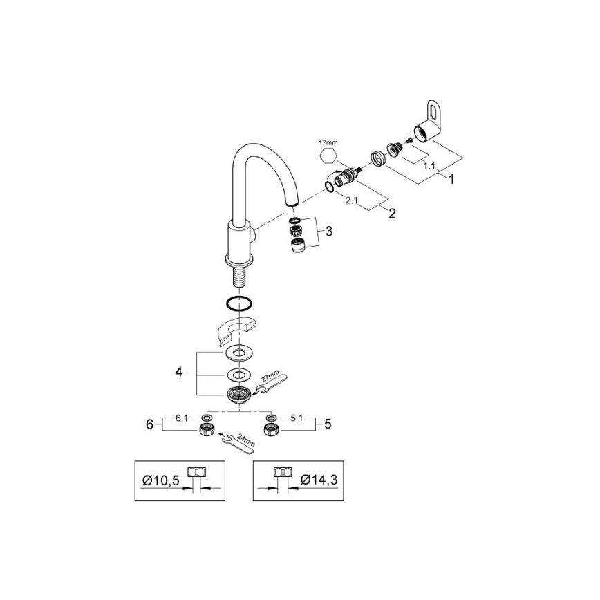 GROHE 31222000 - Miscelatore da cucina BAULOOP cromato lucido