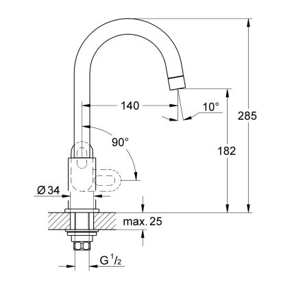 GROHE 31222000 - Miscelatore da cucina BAULOOP cromato lucido