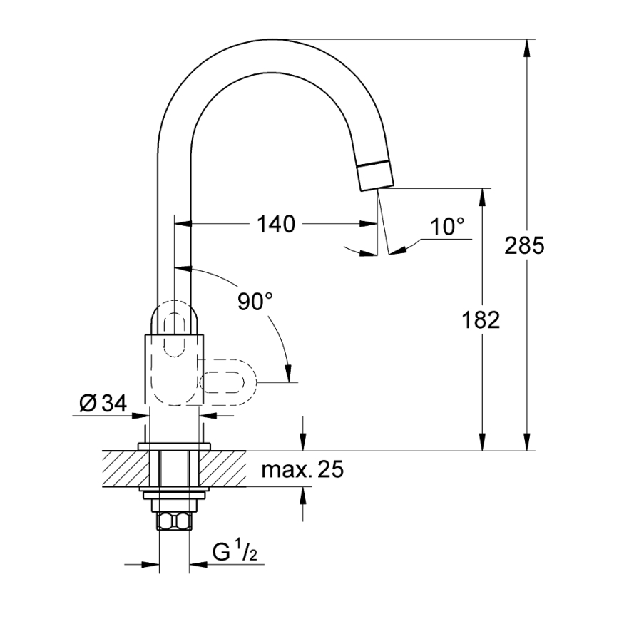 GROHE 31222000 - Miscelatore da cucina BAULOOP in cromo lucido
