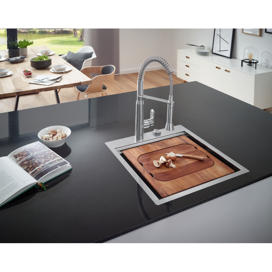 GROHE 31379DC0 - Miscelatore per lavello K7 in acciaio inox