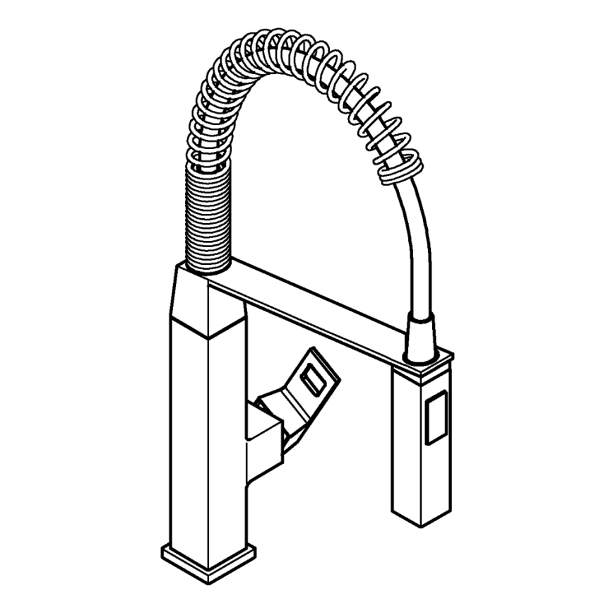 GROHE 31395000 - Miscelatore per lavello EUROCUBE 547 mm, finitura cromo lucido