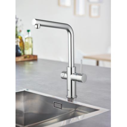GROHE 31454001 - Miscelatore per lavello BLUE HOME con beccuccio a L, finitura cromo lucido