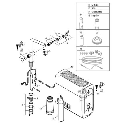 GROHE 31454001 - Mitigeur d'évier BLUE HOME, bec en L, finition chrome poli