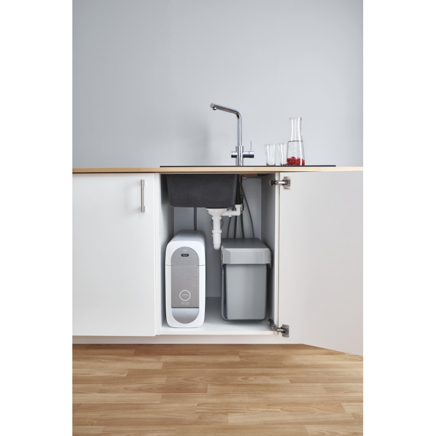 GROHE 31454001 - Mitigeur d'évier BLUE HOME, bec en L, finition chrome poli