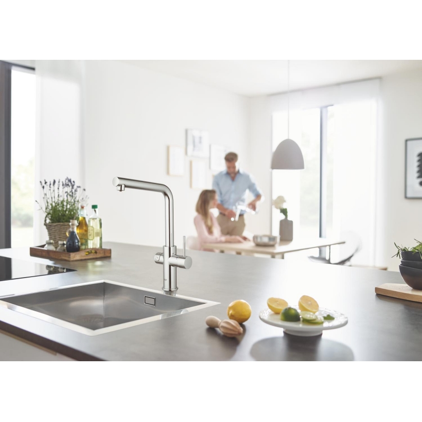 GROHE 31454001 - Spültischarmatur BLUE HOME, L-Auslauf, glänzender Chrom